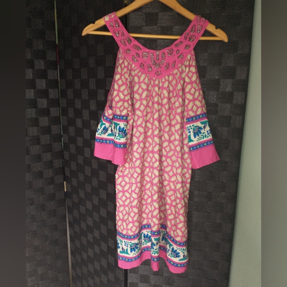 Women's Francesca pink beaded printed dress - Picture 10 of 10